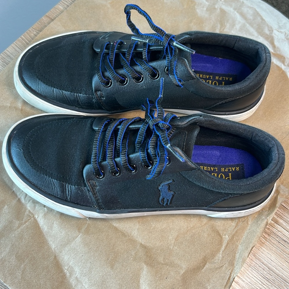 Polo Ralph Lauren Boys Black Canvas Sneakers
